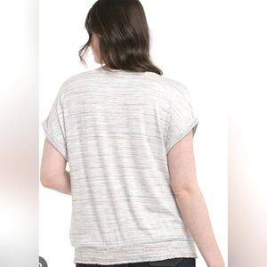 Ricki’s Women’s Cream Heather Extended Sleeve Smock Bottom Top Size Small
